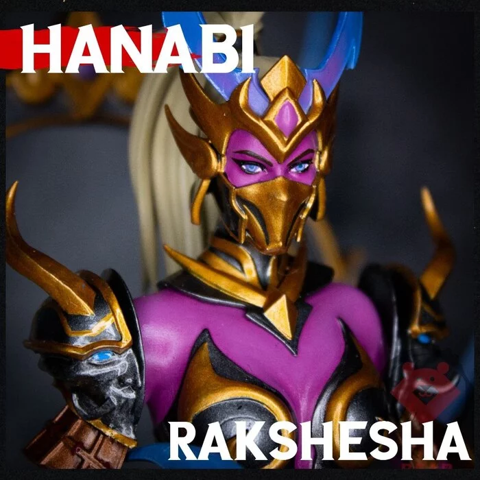 Hanabi Rakshesh - My, Crossposting, Pikabu publish bot, Painting, Figurines, Video, Vertical video, Miniature, 3D печать, Painting miniatures, Collecting, 3D printer, Scale model, Collection, Homemade, Longpost, Mobile Legends