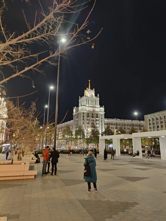 Moscow - Moscow, Walk, Night, Autumn, The photo, Telephone, Lamp, The street, A pedestrian