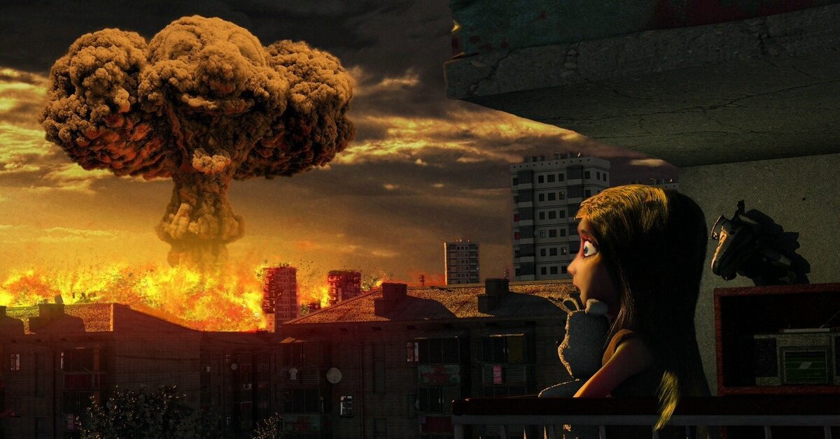 Люди атомного города. Ядерный взрыв арт. Ядерный гриб в городе. Ядерный гриб арт. Обои на рабочий стол ядерный взрыв.