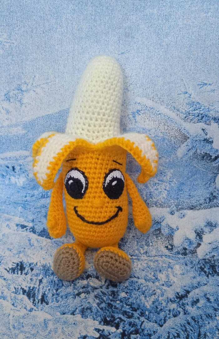 funny banana - My, Crochet, Knitting, Amigurumi, Needlework, Needlework without process, Banana