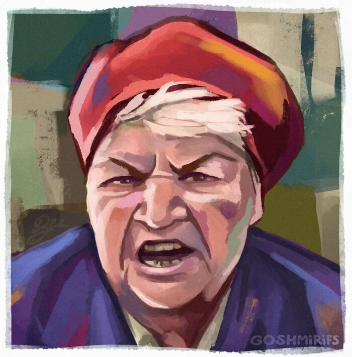 Here's an evil avant-garde grandmother - My, Grandma, Art, Hatred, Kandibober