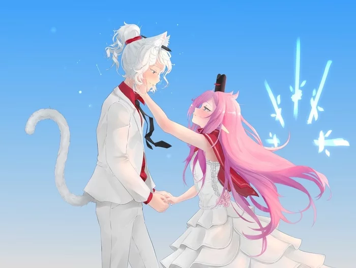 The wedding of the vituber and the viewer in Cult of the lamb - Virtual youtuber, Loli, Anime art, Anime