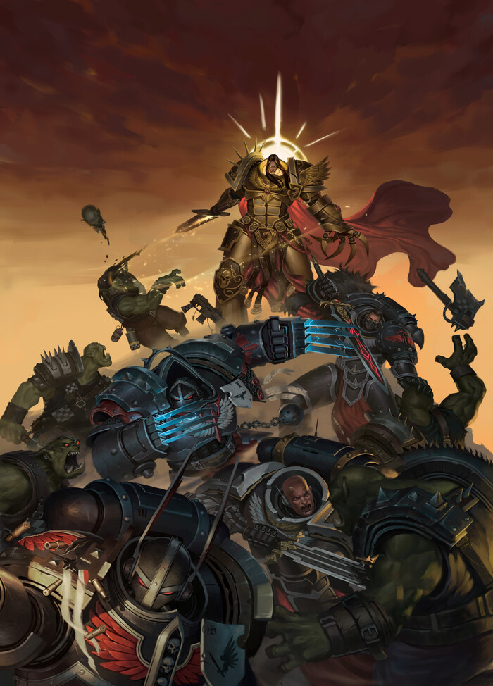 Warhammer 40k art Warhammer, Warhammer 40k, Adeptus Astartes, Орки, Emperor, Темные ангелы