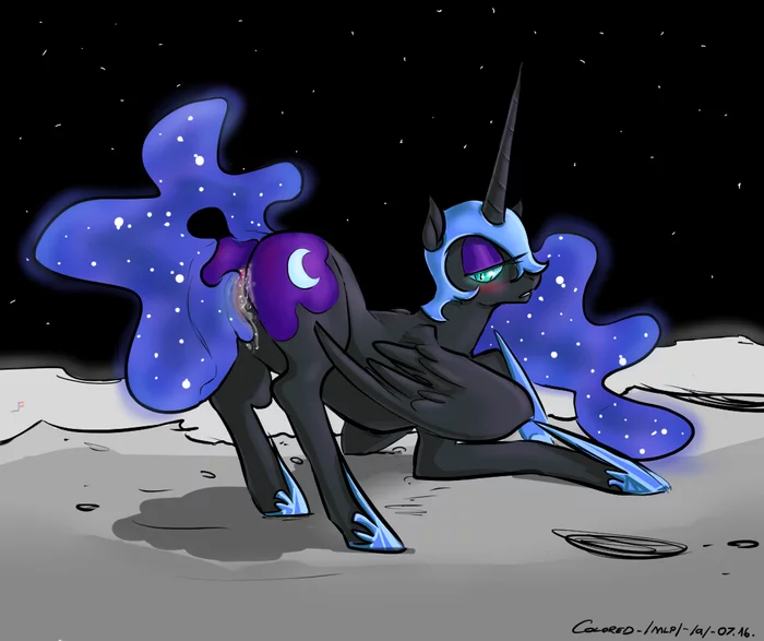 On the moon - NSFW, My little pony, PonyArt, Nightmare moon, Glacierclear