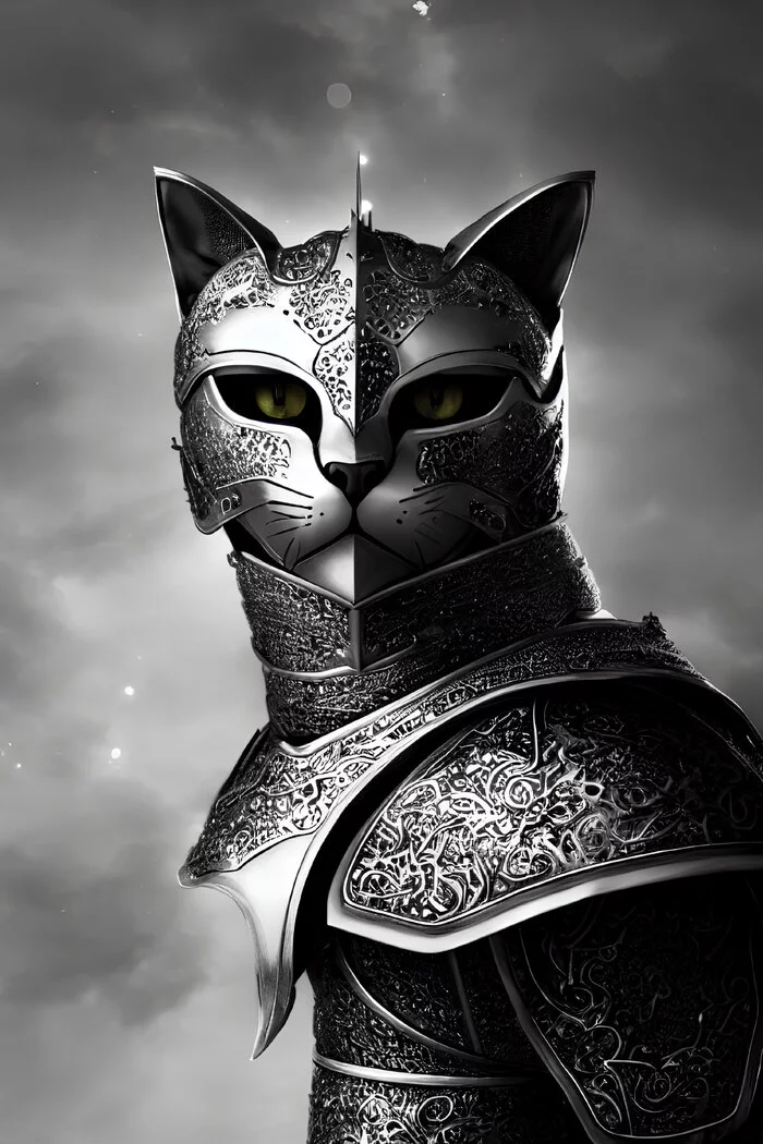 Pikabu Knight is... - Нейронные сети, Artificial Intelligence, cat, Knights, Art