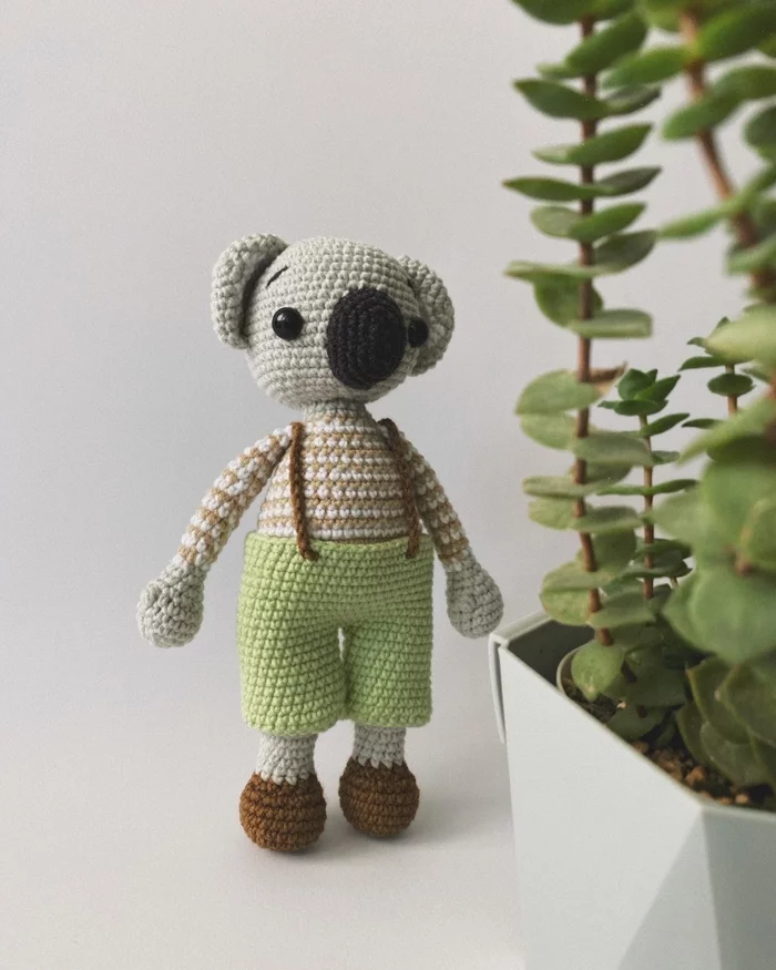 Koala - My, Amigurumi, Knitting, Crochet, Handmade, With your own hands, Needlework, Needlework without process, Hobby, Creation, Koala, Toys, Soft toy, Longpost