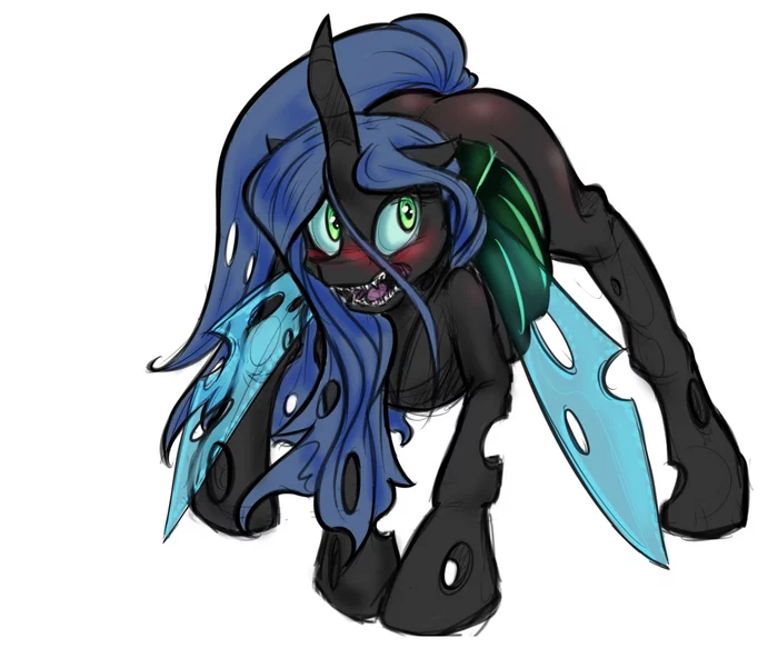 Slight embarrassment - NSFW, My little pony, PonyArt, Queen chrysalis, MLP Edge