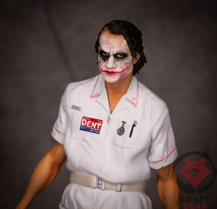 Joker Heath Ledger - My, Crossposting, Pikabu publish bot, Voronezh, Seal, 3D printer, Figurines, Miniature, Crafts, Presents, With your own hands, Painting, Souvenirs, Joker, Heath Ledger, Batman, Harley quinn, Longpost, Painting miniatures, Collecting