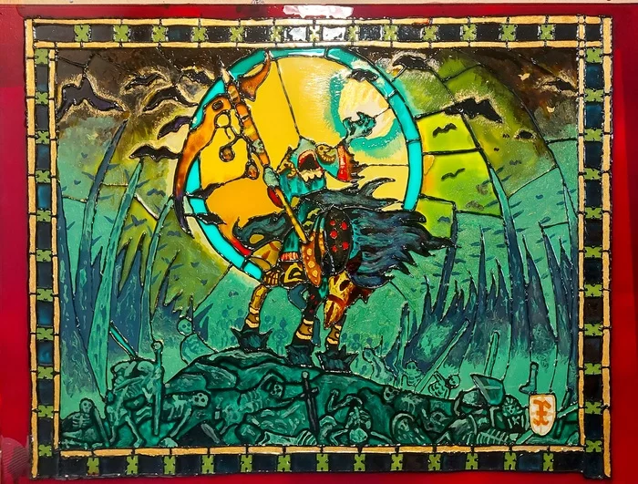 Stained-glass window from the puzzle-riddle of heroes of might and magic - My, Герои меча и магии, Heroes, HOMM V, Painting on glass, Longpost