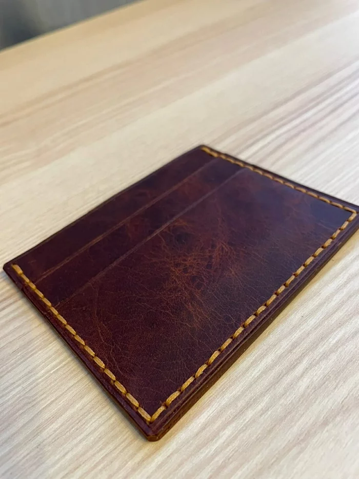 Cardholder and bi-fold, first attempts - My, Leather products, Leather, Self-development, Personal experience, Longpost