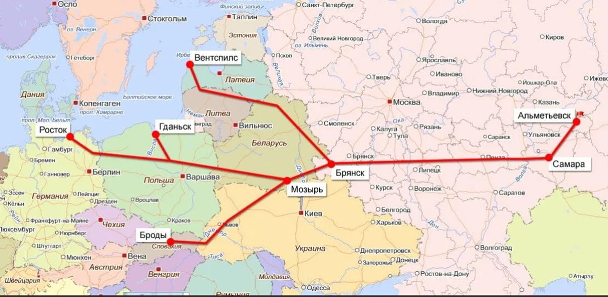 Нефтепровод дружба брянск карта