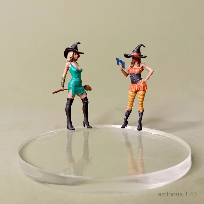 Witches - My, Miniature, Figurines, Scale model, 3D печать, Modeling, Painting miniatures, Collecting, 3D modeling, 3D, Collection, Halloween, Witches, Broom, Witch's Broom, Photopolymer printing, Longpost, Needlework without process