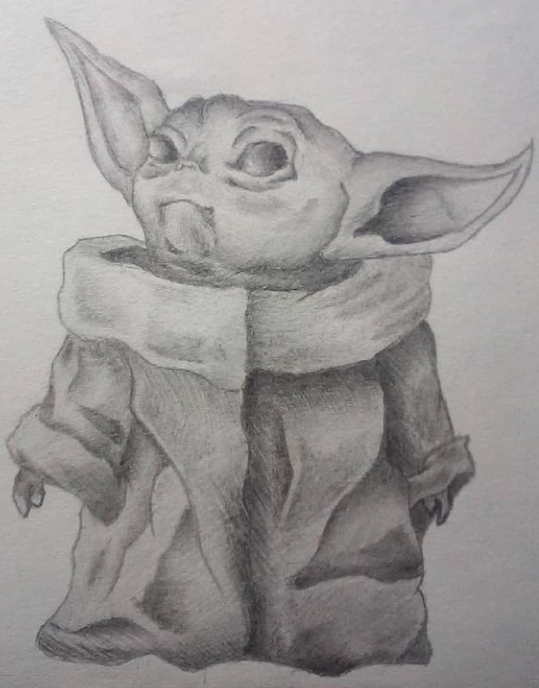 Baby Yoda) - My, Star Wars, Mandalorian, Art, Drawing, Pencil, Artist, Art