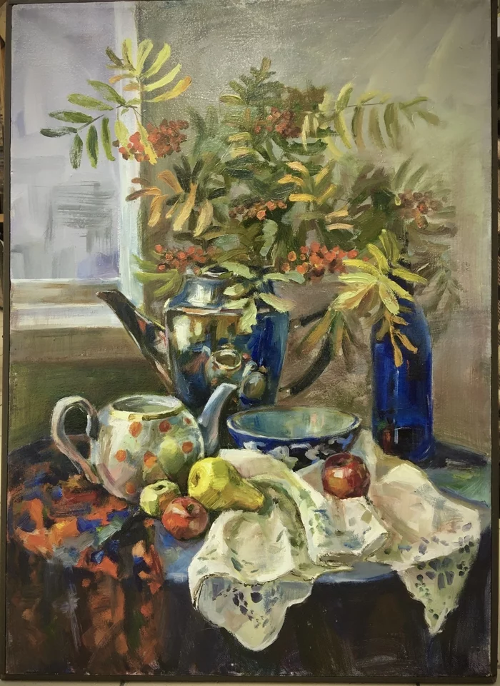 Autumn still life - My, Painting, Art, Oil painting, Still life, Creation