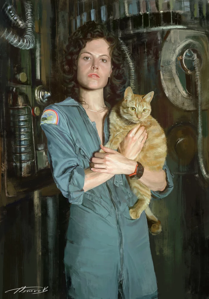 Sigourney Weaver - Art, Sigourney Weaver, Stranger, cat