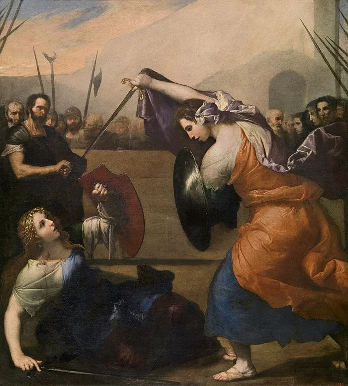 Women's duel Ribera, or why you should avoid women's fights - My, Art, Artist, Painting, Painting, Duel, Fight, Oil painting, Art history, Longpost, Negative