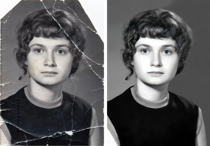 Reply to the post Restoration of old photographs - My, Photo restoration, Restoration, Colorization, The photo, Photoshop, Retouch, Black and white photo, Photoshop master, Color correction, Help, Sepia, GIF, Reply to post, Longpost