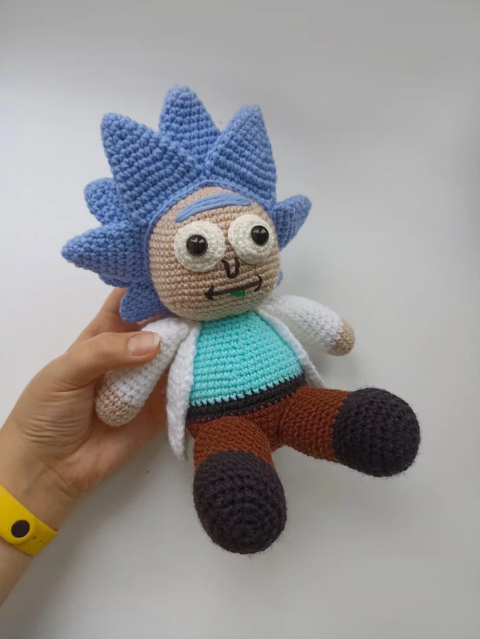 Rick Sanchez - My, Needlework without process, Crochet, Amigurumi, Rick and Morty, Characters (edit), Handmade, Knitting