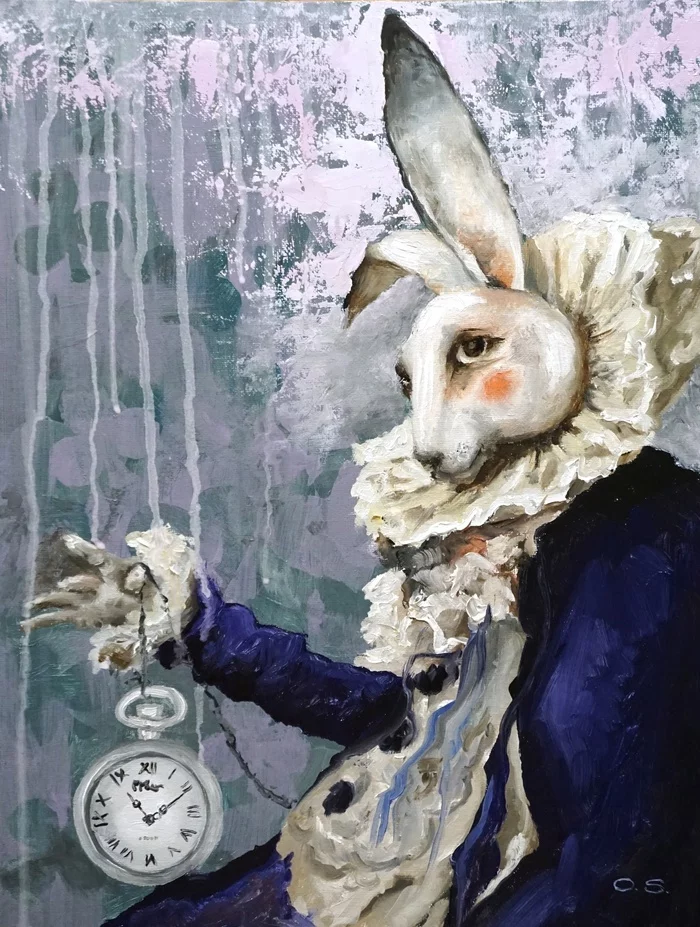 Painting March Hare - My, Painting, Oil painting, Alice in Wonderland, March Hare, Painting, Artist, Modern Art, Portrait, Animalistics