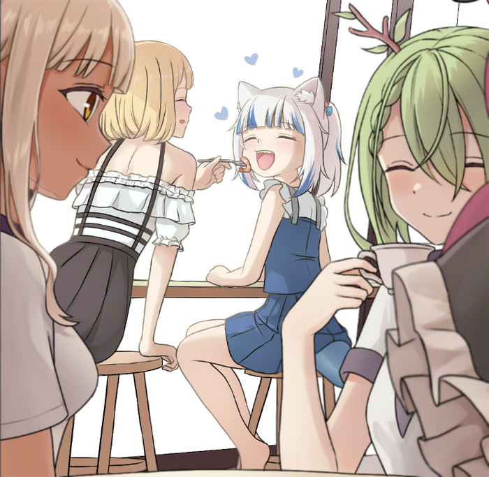 CouncilRys maid cafe Hololive, Virtual YouTuber, Irys, Hakos Baelz, Tsukumo Sana, Ceres Fauna, Ouro Kronii, Nanashi Mumei, Watson Amelia, Gawr Gura, Anime Art, 