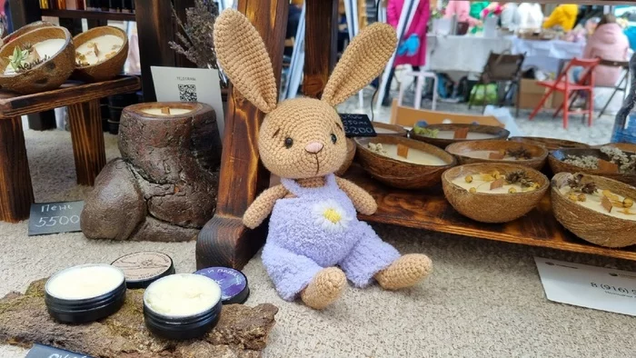 Cinnamon Bunny - My, Knitting, Crochet, Knitted toys, Needlework without process, Author's toy, Soft toy, Knitting, Embroidery, Toys, Sewing, Hare, Longpost