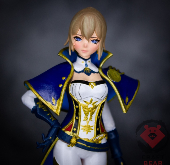 Jin from the game Genshin Impact - My, Figurines, Miniature, 3D печать, Collecting, Jean, Modeling, Painting miniatures, Computer games, 3D printer, 3D modeling, Longpost