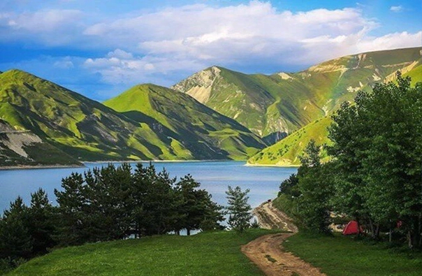 Lake Kezenoy-am, border of Dagestan and Chechnya - Dagestan, Chechnya, The photo, The nature of Russia, Nature, Caucasus, Lake, Rainbow