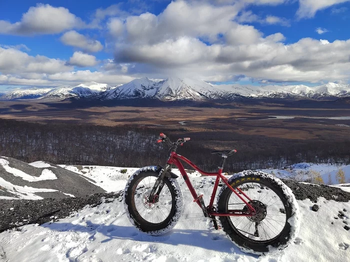 Winter season open - My, A bike, Fatbike, The mountains, Skiing downhill, Winter, Kamchatka, Petropavlovsk-Kamchatsky, Career, Snow, Longpost