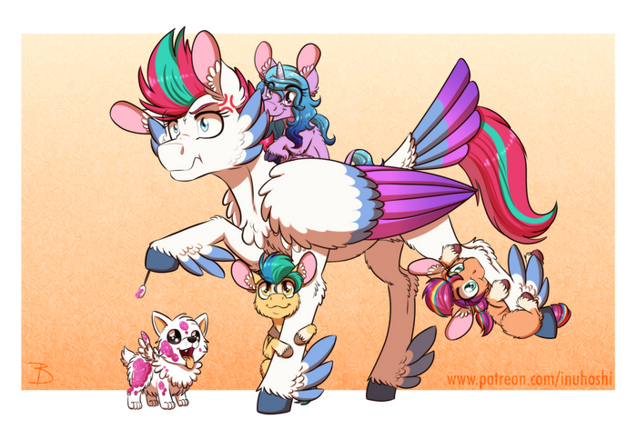  My Little Pony, Zipp Storm, Hitch Trailblazer, Sunny Starscout, Izzy Moonbow, Inuhoshi-to-darkpen