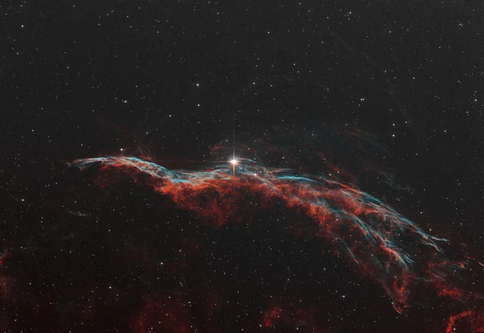 Response to the post Fragments of the large diffuse Veil Nebula - My, Astronomy, Astrophoto, Nebula, Veil, Reply to post