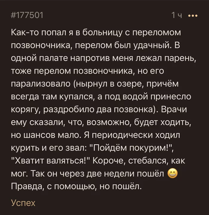 Главное - правильная мотивация - Скриншот, Подслушано, Мотивация, Черный юмор