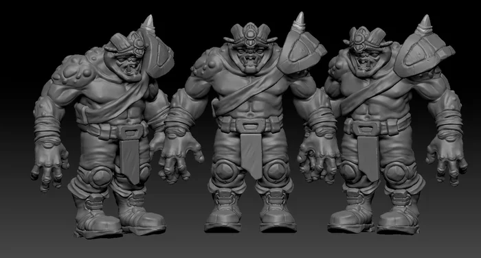 Orc. Stylized character - My, Stylization, Characters (edit), Zbrush, Character Creation, 3D modeling, Indie game, Computer simulation, 3D, Monster, Longpost