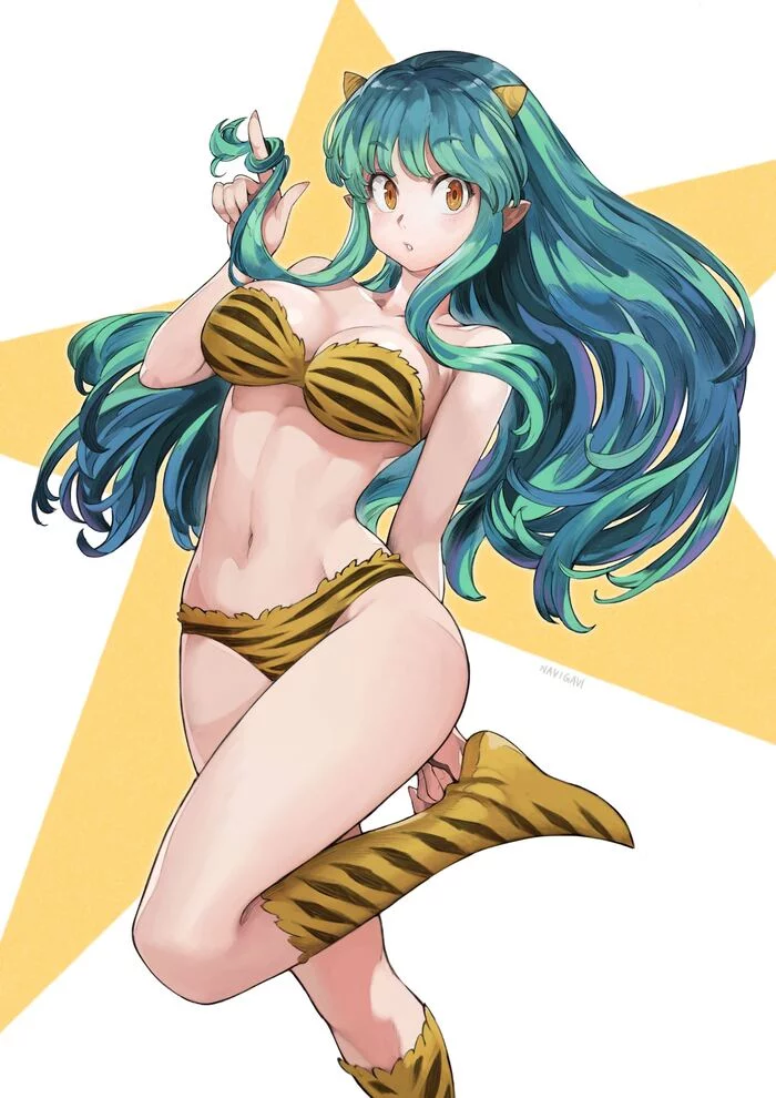 Lum - NSFW, Navigavi, Art, Anime, Anime art, Hand-drawn erotica, Lum, Demon they