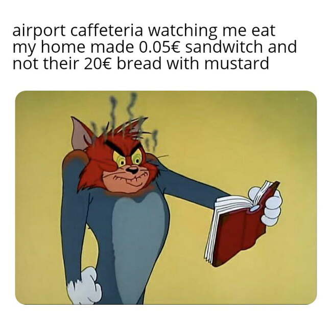 outrageous - Prices, The airport, Translation, Tom and Jerry, Picture with text