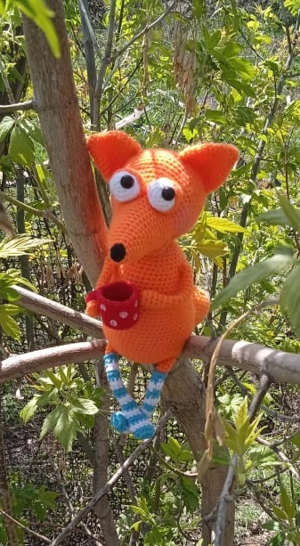 I want tea - My, Knitting, Amigurumi, Crochet, Fox, Needlework, Needlework without process