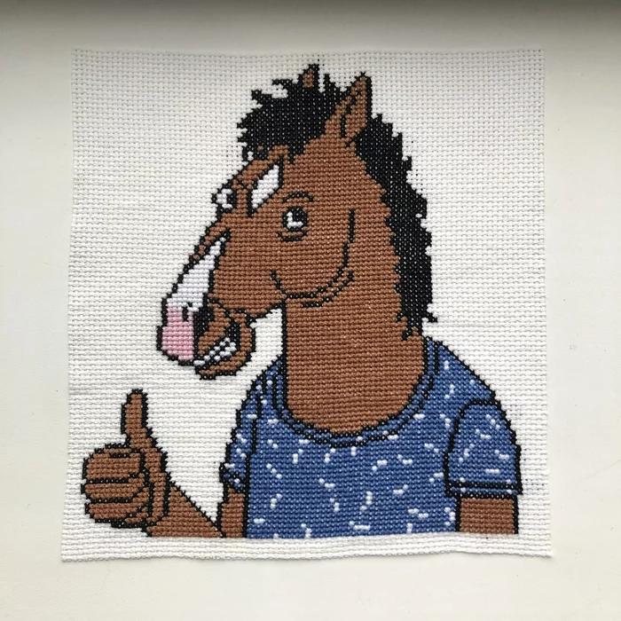 BoJack Horseman - My, Cross-stitch, Handmade, Creation, Animated series