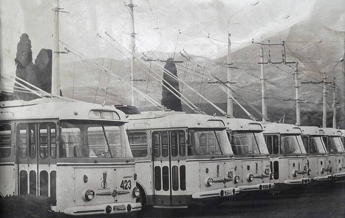 Alushta - Crimea, Alushta, Trolleybus, Skoda, the USSR, The photo, 70th