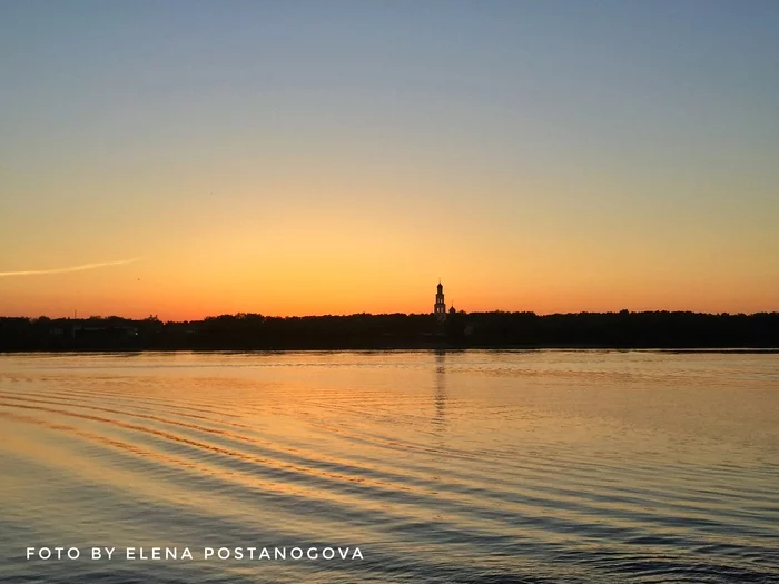 На закате - Моё, Закат, Мобильная фотография, Пермь, Река, Кама, Лето