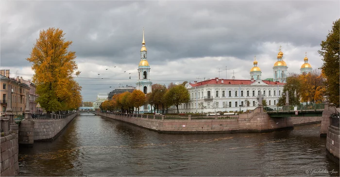 autumn panorama - My, Autumn, Saint Petersburg, Landscape, Architecture, Temple, Church, Channel
