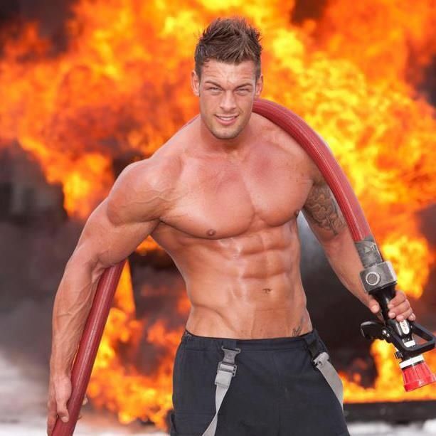 Firefighter for the night) - Men, Athletic body, Images