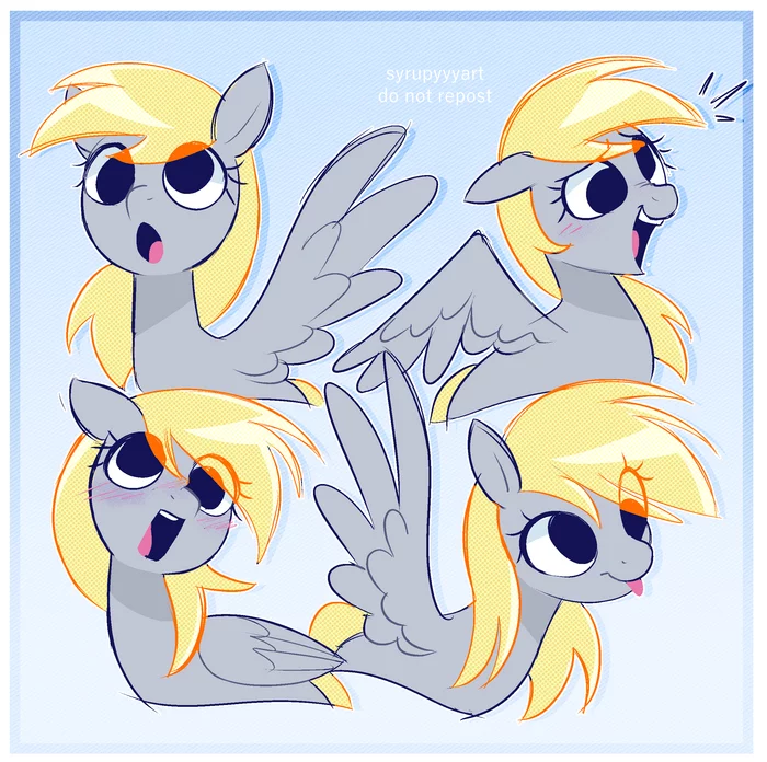 Clumsy wingedness - My little pony, Derpy hooves, PonyArt, Art, Syrupyyy