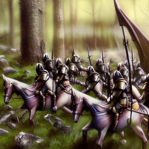 Crusaders walk through the forest according to neural networks - My, Art, Нейронные сети, Stable diffusion, Crusaders, Longpost
