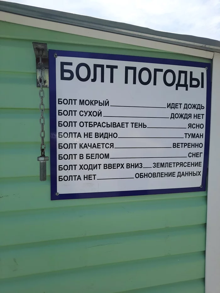 Bolt weather in Sevastopol - My, Weather, Yacht Club, Sevastopol, Sea, Табличка, Humor