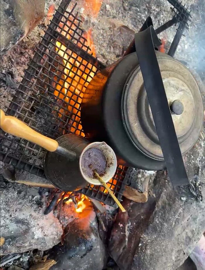 Morning coffee with Jeep59.RF - My, Coffee, Morning, Bonfire