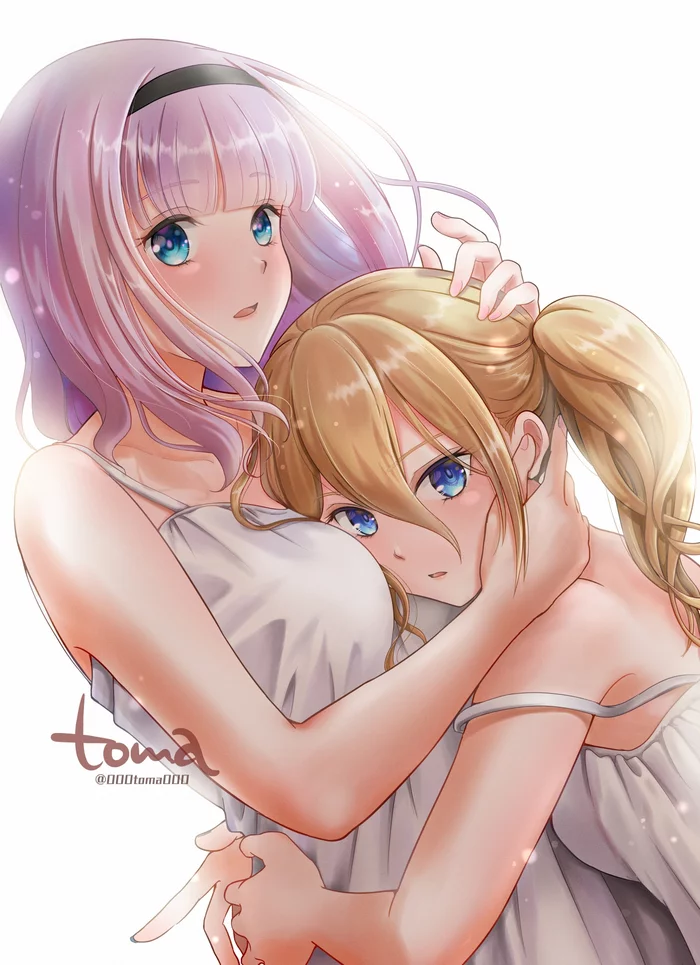 Fujiwara x Hayasaka - Anime, Anime art, Kaguya-Sama wa Kokurasetai, Fujiwara chika, Yuri