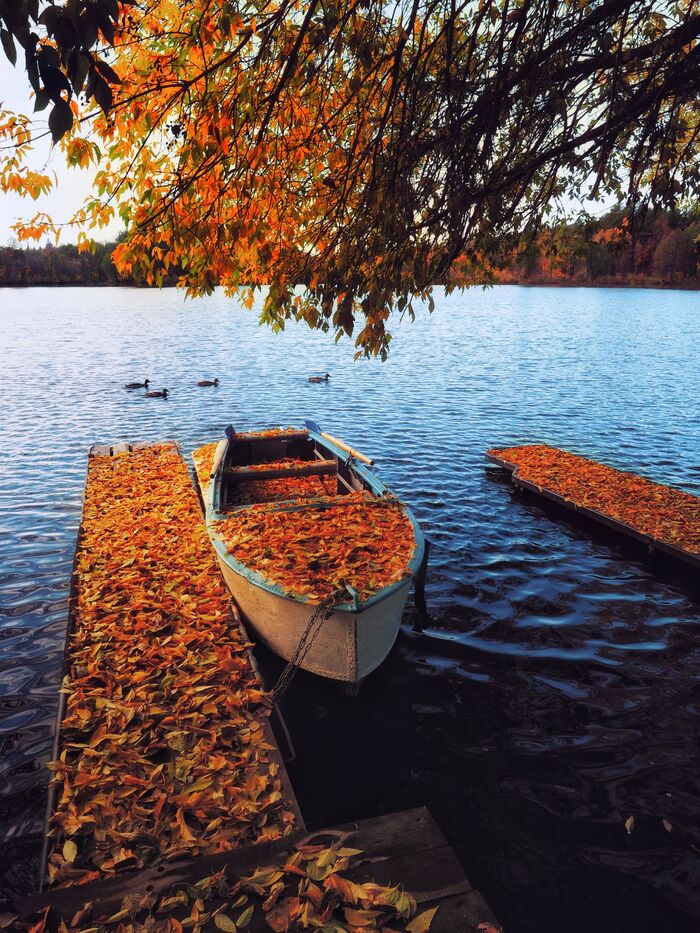 end of season - My, The photo, Landscape, Travels, Kazan, Raifa, Autumn, A boat