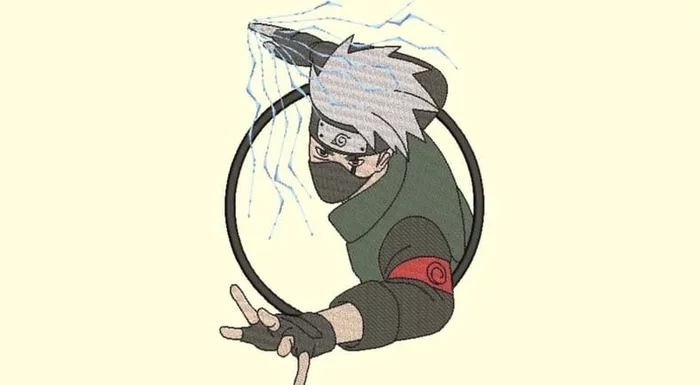 Custom embroidery: Kakashi Hatake x Swoosh Nike - My, Naruto, Kakashi Hatake, Embroidery, Embroidery, Anime