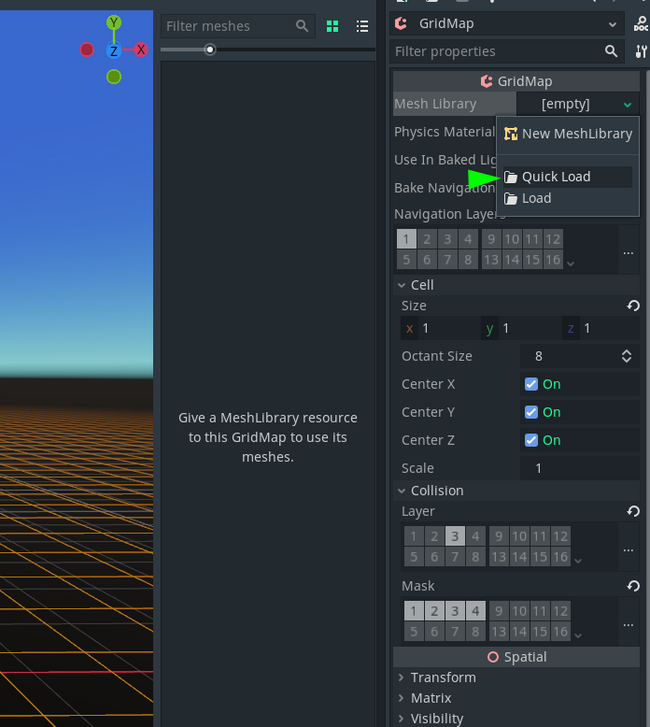 Godot. 2.5DPlatformer. GridMap and MeshLibrary - My, Gamedev, Инди, Godot, Godot Engine, Development of, Soundless, Longpost