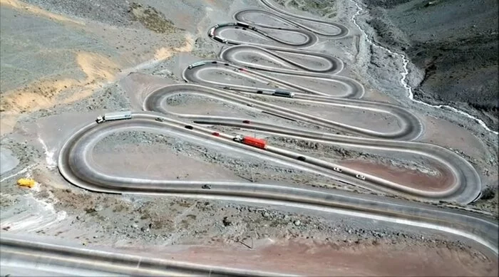 Winding road between Argentina and Chile - Argentina, Chile, Road, Slope, Video, Vertical video, Serpentine