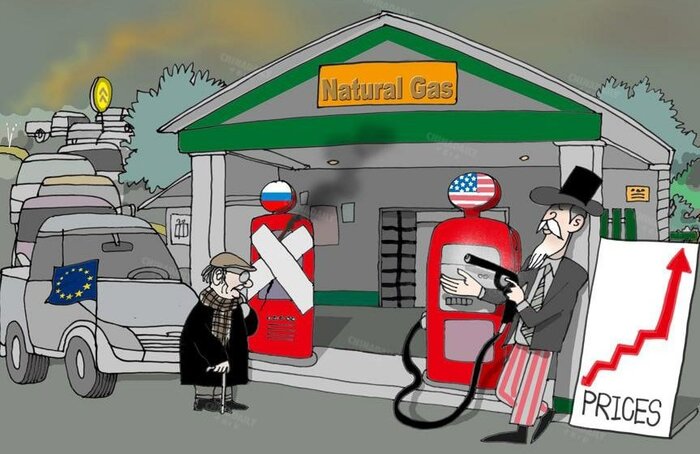 Карикатура от китайцев Карикатура, Европа, США, Газ, Политика, Заправка, Цены